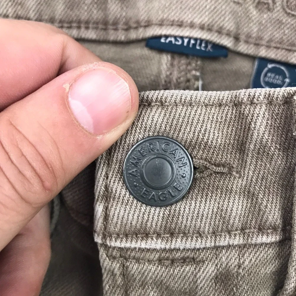 American Eagle Jeans Mens 26x30 Brown Slim Straight Easy Flex Stretch Denim NEW